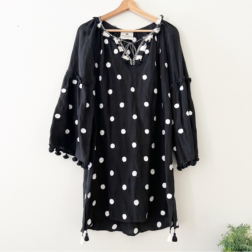 Benaras by Citrus Dress Size Small Polka Dot Embroidered Tassel